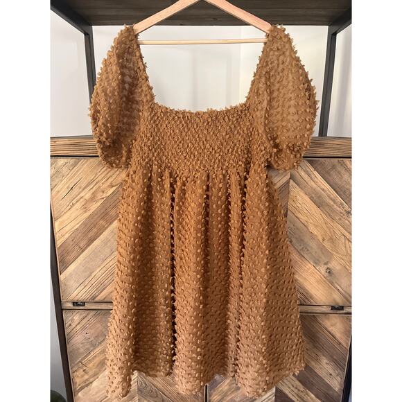 Noralee Luna Dress Women's Golden Popcorn Woven Fabric Size Medium - Picture 6 of 8